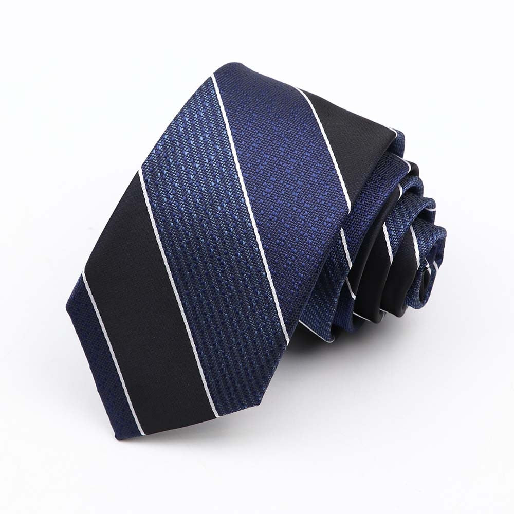 Fashion 6cm Narrow Polyester Necktie For Men Business Meeting Formal Jacquard Striped Plaid Skinny Tie Daily Wear Cravat Gift