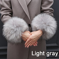 Warmer Faux Fur Plush Windproof cuff sleeve Wrist sleeve winter women Wristband Arms Gloves Accessories