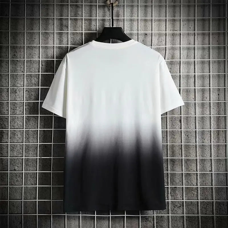 Summer Men's T Shirts Hip Hop Streetwear Gradient graphic Tops Tees Men Casual Harajuku Men Clothing Short Sleeve T Shirt Men