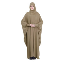 Dromiya Muslim Women Full Cover Prayer Garment Hijab Long Maxi Dress Abaya Kaftan Robe Overhead Arab Middle East Maxi Gown Islam