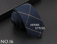 Mens Classic Cotton Ties High Quality Handmade Skinny 6CM Neck Tie Plaid Solid Color Striped Narrow Business Shirt Accessories