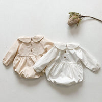 2021 New Autumn Kids Girl Long Sleeve Embroider Rompers Spring Infant Baby Girl Romper