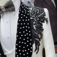Custom Luxury Designer Tuxedo Men Suits 3 Piece White and Black Style Suits Wedding Party Elegant Formal Slim Fit Suit