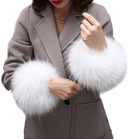 Warmer Faux Fur Plush Windproof cuff sleeve Wrist sleeve winter women Wristband Arms Gloves Accessories