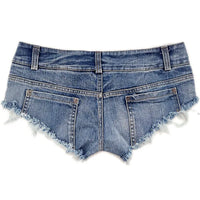 2023 Sexy Women's Jeans Denim Booty Shorts Clubwear Super Short Feminino Skinny Hole Low Waist Short