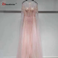 Elegant Dubai Arabic Evening Dresses for Women 2025 Long Sleeves O Neck A-Line Luxury Formal Prom Wedding Party Gowns Customized