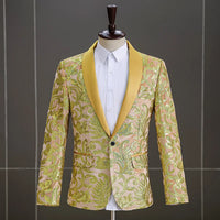 Men's Velvet Sequin Slim Suit Jacket Banquet Dress Wedding Performance Clothes 1 Piece Adults Knitted Mens Suits Plus Size Men's