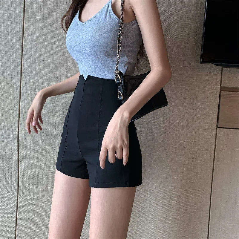 Shorts Women Skinny Summer Sexy Solid Simple All-match Street 4 Colors Ulzzang Femme Bottom Hot Girls Leisure Chic Clubwear Ins