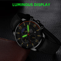 Men Sport Watch Luxury Stainless Steel Quartz Wristwatch Man Business Casual Leather Bracelet Male Luminous Clock Watches