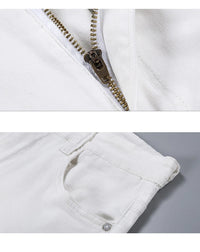 2025 New Spring Summer Jeans Men Fashion Casual Classic Style Business Straight Fit Soft Trousers Male Advanced White Pants 40