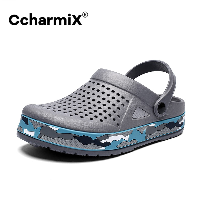 CcharmiX Mens Clogs Camo New Mens Sandals Summer Beach Slippers Men Outdoor Casual Men Sandals Water Shoes Male Big Size