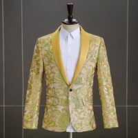 Men's Velvet Sequin Slim Suit Jacket Banquet Dress Wedding Performance Clothes 1 Piece Adults Knitted Mens Suits Plus Size Men's