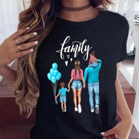 Maycaur Women Cartoon Mom Mother Boy Girl Print Mother Lady T-shirts Casual Top T Shirt Ladies Womens Graphic Female Tee T-Shirt