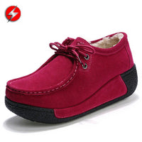 Women Platform Shoes Casual Shoes Women Pu Leather Wedges Flats Rubber Boots for Women