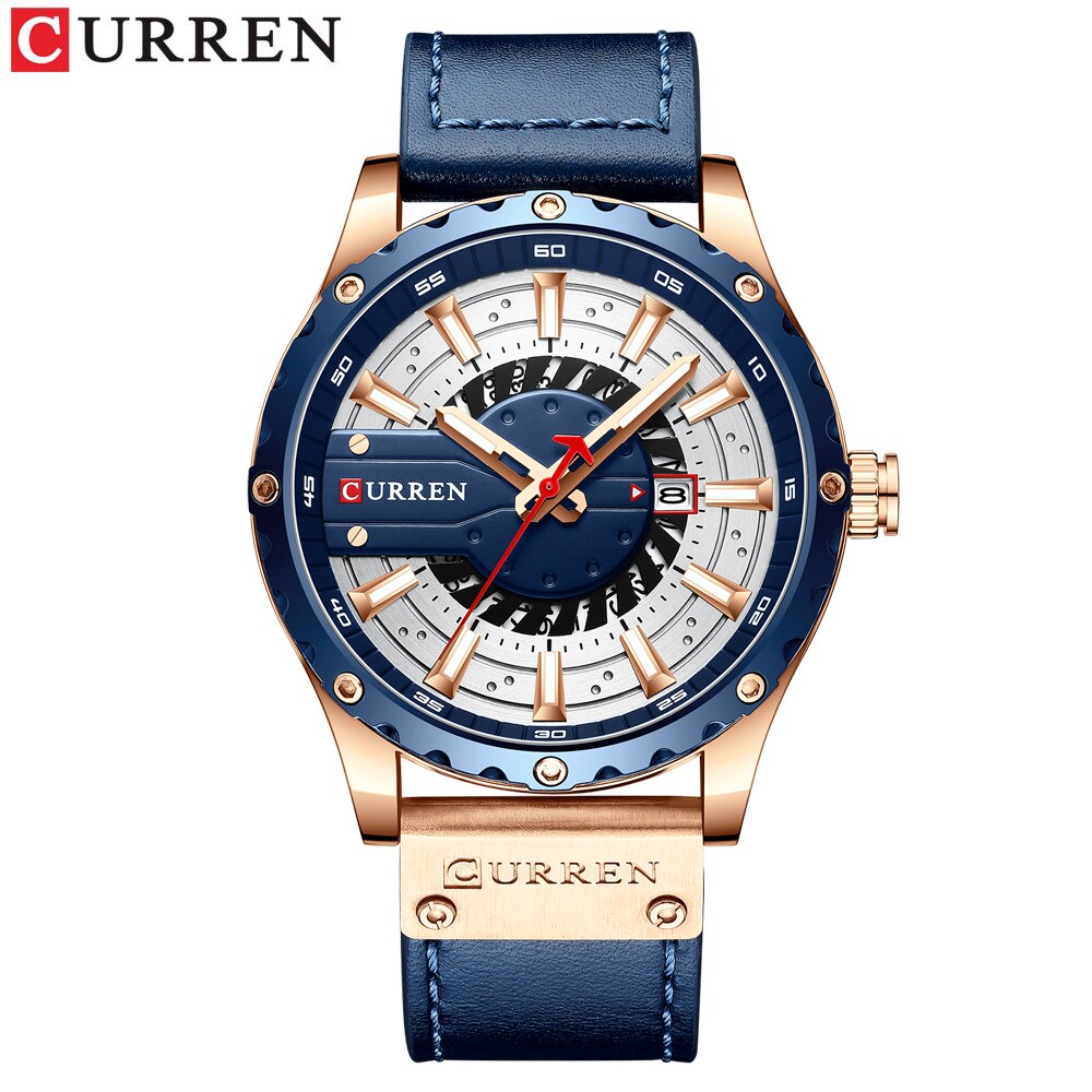 CURREN Top Brand Luxury Fashion Casual Sport Watches for Men Black Military Leather Wrist Watch Man Clock Fashion Men Wristwatch