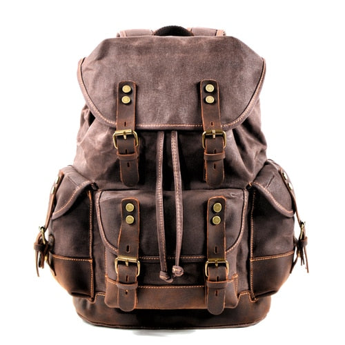 Waterproof Waxed Canvas Backpack Men Backpacks Leisure Rucksack Travel School Bag Laptop Bagpack men vintage shoulder bookbags