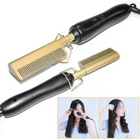 Hair Straightener Electric Straightening Comb Hot Heating Hair Styler Curler Hair Iron Straight Corrugation Comb Comb Curli E6D1