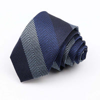 Fashion 6cm Narrow Polyester Necktie For Men Business Meeting Formal Jacquard Striped Plaid Skinny Tie Daily Wear Cravat Gift