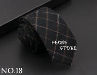Mens Classic Cotton Ties High Quality Handmade Skinny 6CM Neck Tie Plaid Solid Color Striped Narrow Business Shirt Accessories