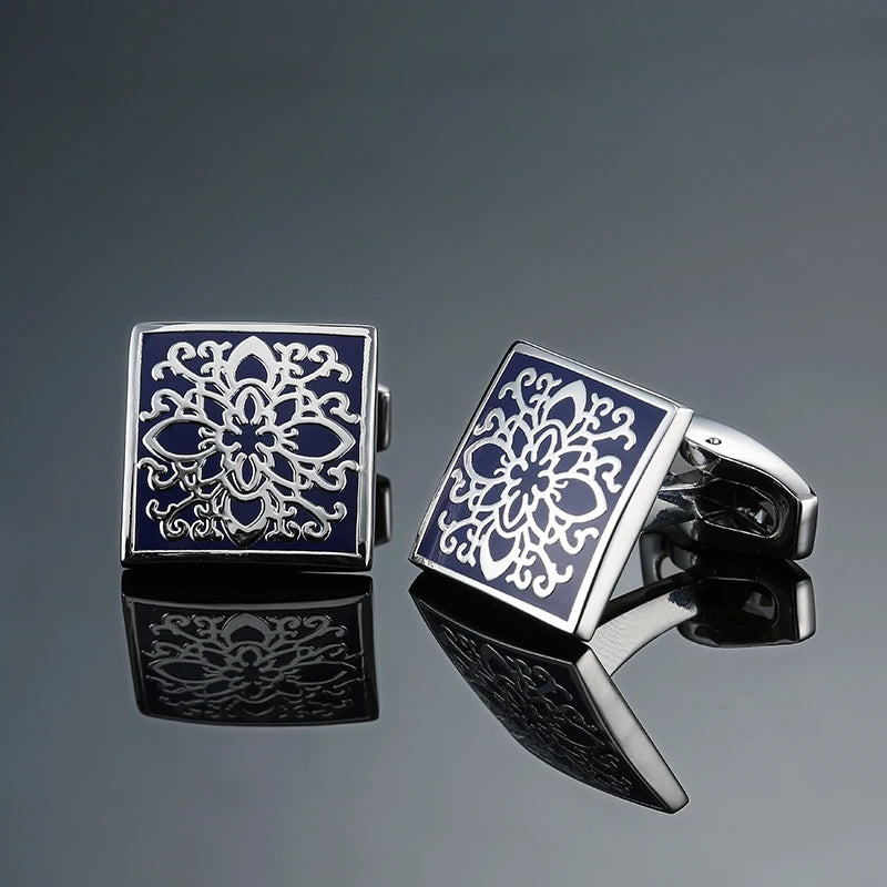 Classic French shirt Cufflinks High quality hand painted red blue black enamel button metal men's clothing accessories jewelry