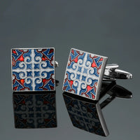 Classic French shirt Cufflinks High quality hand painted red blue black enamel button metal men's clothing accessories jewelry