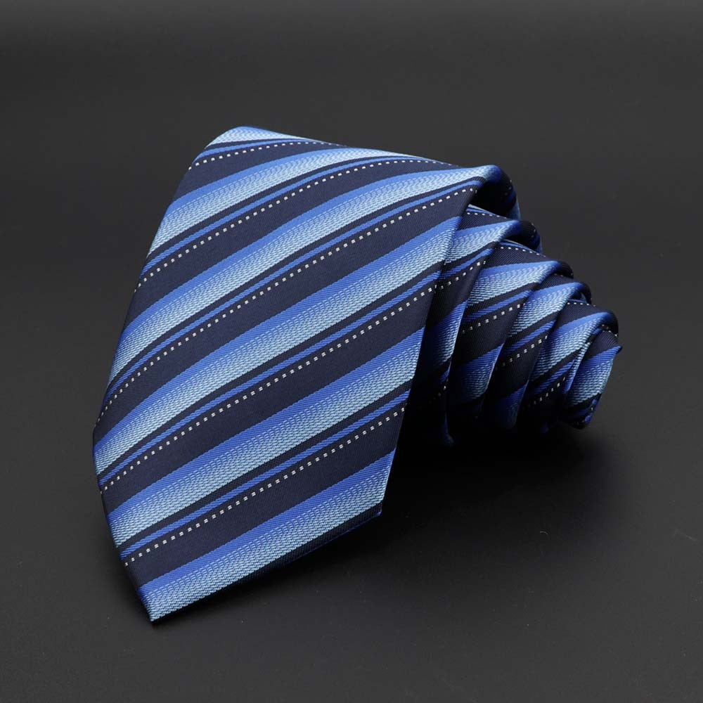 New Men&#39;s Tie Classic Solid Color Stripe Flower Floral 8cm Jacquard Necktie Accessories Daily Wear Cravat Wedding Party Gift