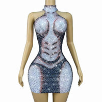 Sexy Special Shining Rhinestones Women's Adult Clothes Dance Costume Spandex/Polyester Evening Birthday Party Performance Wear