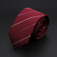 30 Styles Men's Jacquard Striped Solid Color Necktie 6cm Slim Narrow Suit Shirt Accessory Daily Wear Cravat Wedding Party Gift