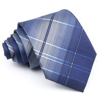 Business Man Accessories Men's Formal Tie Striped Blue Gray Necktie Wide Tie Gift For Man Office Wedding Party Cravat Free Shipp