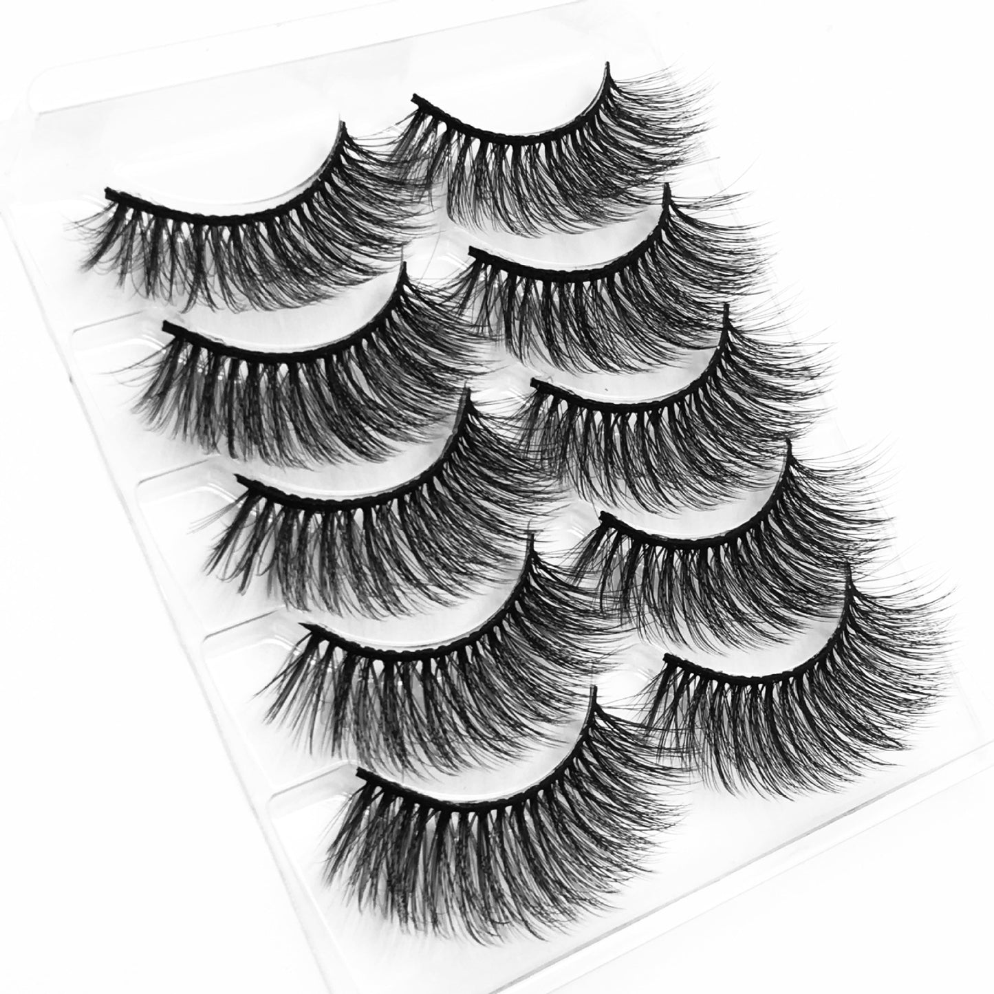 5 Pairs Faux Mink Eyelashes Fluffy Wispy Long Dramatic False Lashes Thick Volume Fake Eyelashes Natural Soft Extension Eyelash