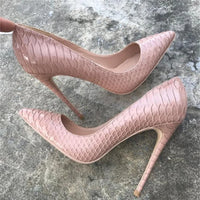 12cm heel Stilettos Black Apricot Printed Toe Women Shoes High Heel 10cm 8cm Party Shoes for Women Pumps YG022 ROVICHA