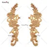 WRA-1006 Keering Hotsale Elegant Gold Wholesale Handmade Long Clause for Bridal Wedding Dress Beaded Bodice Patch Rhinestones