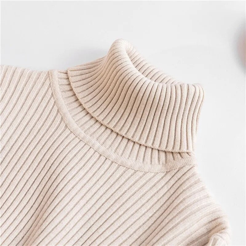 New Winter Women Knitted Turtleneck Sweater Casual Soft Polo-neck Jumper Fashion Slim Femme Elasticity Pullovers Collar Style