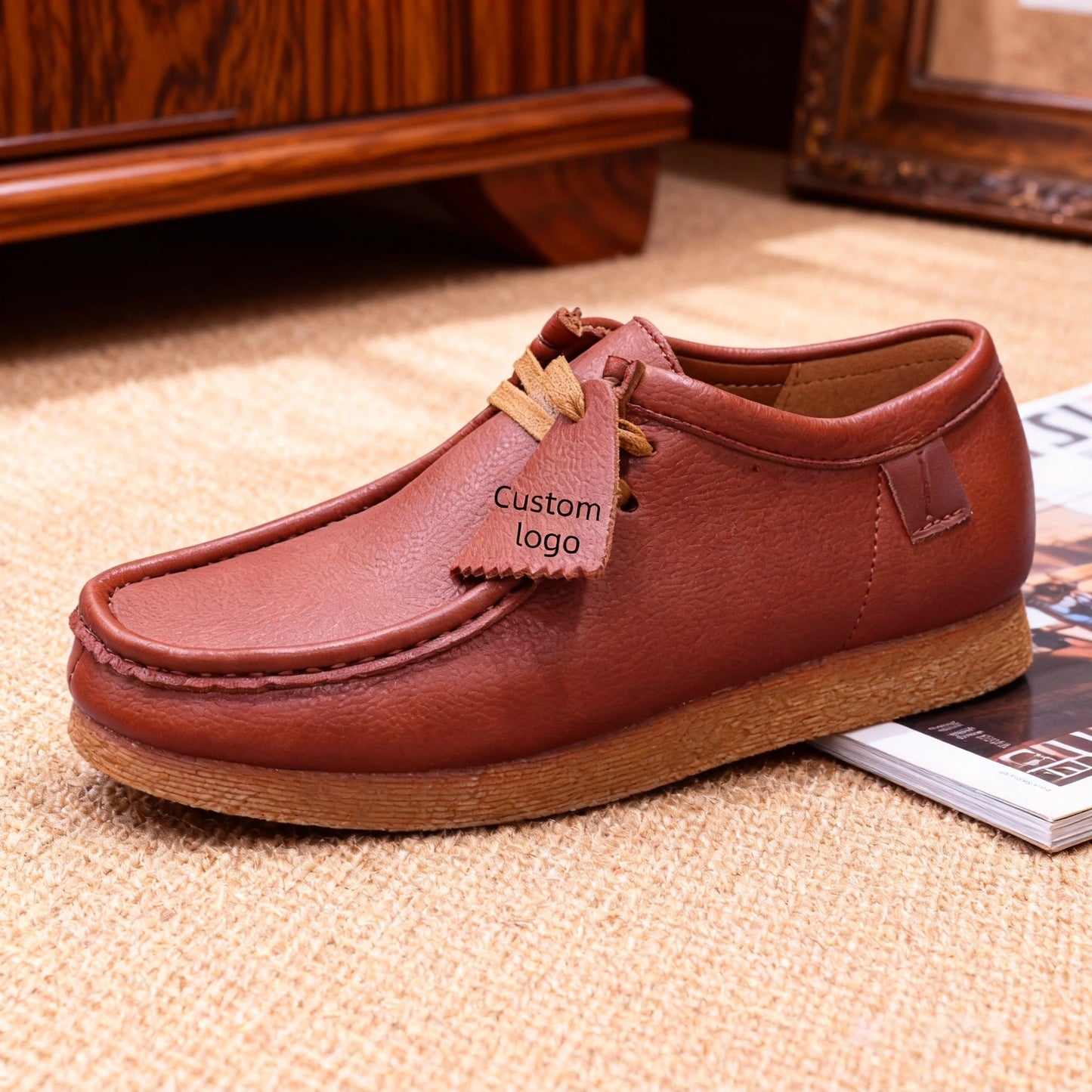 l Shoes High End Formal Lace-up Fashion Trend Soft Bottom Business Office Waterproof Lightweight Genuine