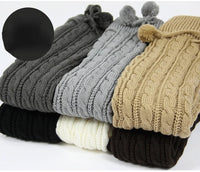 65cm Women's Long Leg Warmers Thickened Over Knee Warm Boot Cover Lolita Knitted Crochet Socks Boot Cuffs Pile Socks Party Dance