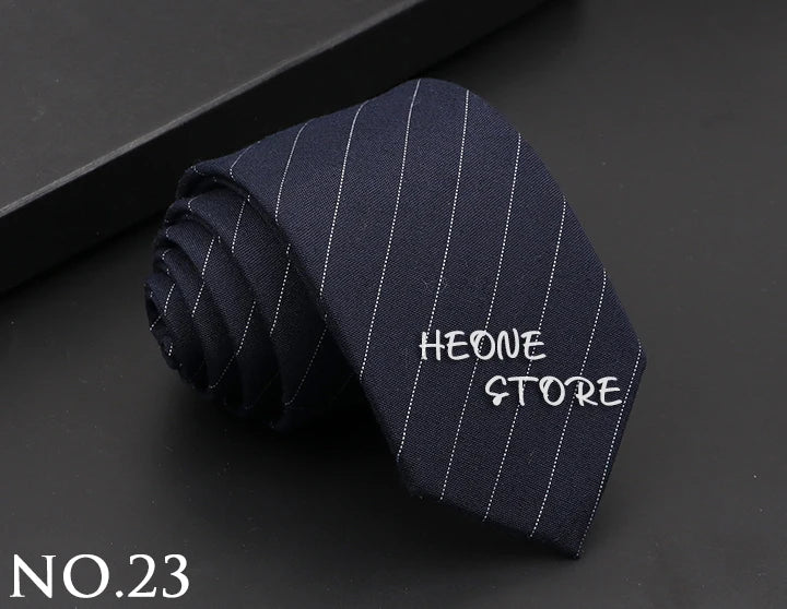 Mens Classic Cotton Ties High Quality Handmade Skinny 6CM Neck Tie Plaid Solid Color Striped Narrow Business Shirt Accessories