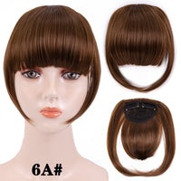 Leeons Short Synthetic Bangs Heat Resistant Hairpieces Hair Women Natural Short Fake Hair Bangs Hair Clips For Extensions Black