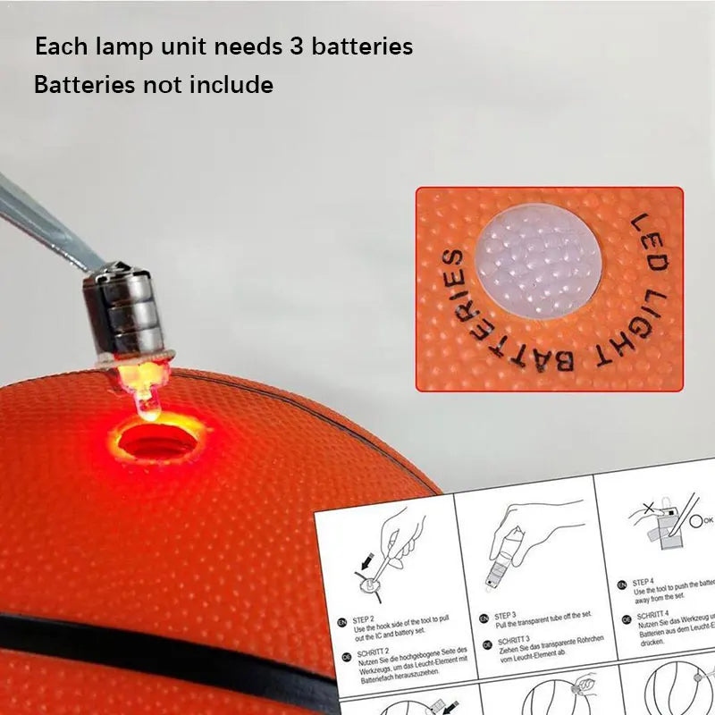 Glow In The Dark Basketball Light Up Indoor Outdoor Size 7 LED Basketball PU Leather for Night Play Gift