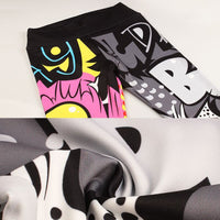 SVOKOR Cartoon Painted Leggings Women Graffiti Push Up Fitness Leggings High Waist Workout Pants Fashion Gym Leggins