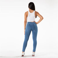 Melody High Rise Stretch Jeans Fitness Sexy Straight Fit Fashion Skinny Jeans Women Peach Hip Slim Denim Full Length