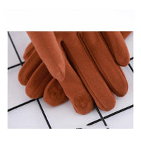 Autumn Winter Women Thin Section Keep Warm Touch Screen Single Layer Windproof Cycling Bowknot Cute Lovely Elasticity Gloves