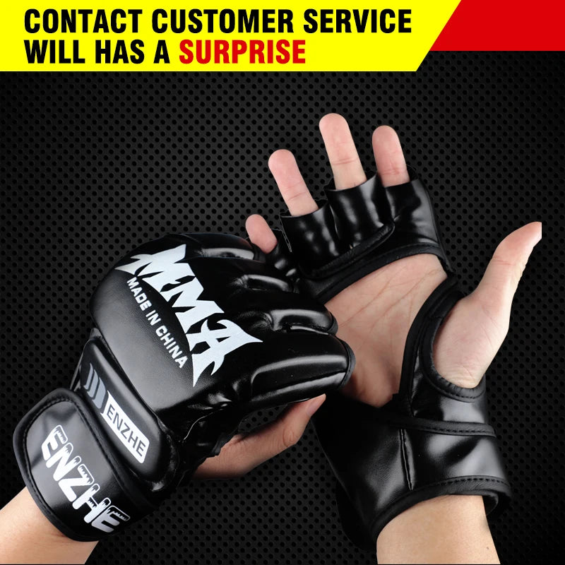 New 5 colors Fighting MMA Boxing Sports Leather Gloves Tiger Muay Thai fight box mma gloves boxing sanda boxing glove pads mma