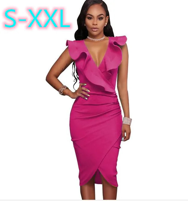 2022 Women Summer Dress Sexy Sleeveless V Neck Knee-Length Party Dress Mega Mart Center 2022 Women Summer Dress Sexy Sleeveless V Neck Knee-Length Party Dress Mega Mart Center