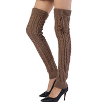 65cm Women's Long Leg Warmers Thickened Over Knee Warm Boot Cover Lolita Knitted Crochet Socks Boot Cuffs Pile Socks Party Dance
