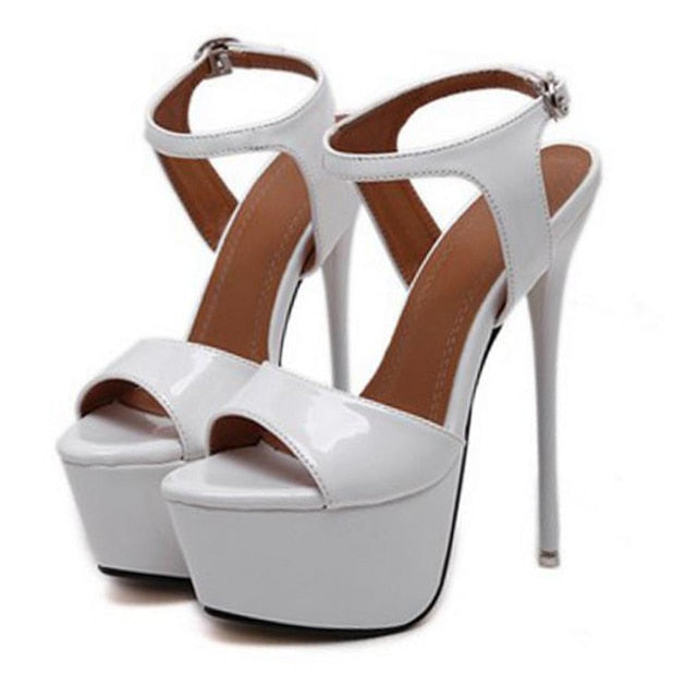 Sexy Ankle Strap Heels Platform Sandals Party Shoes For Women Wedding Pumps 16cm High Heels