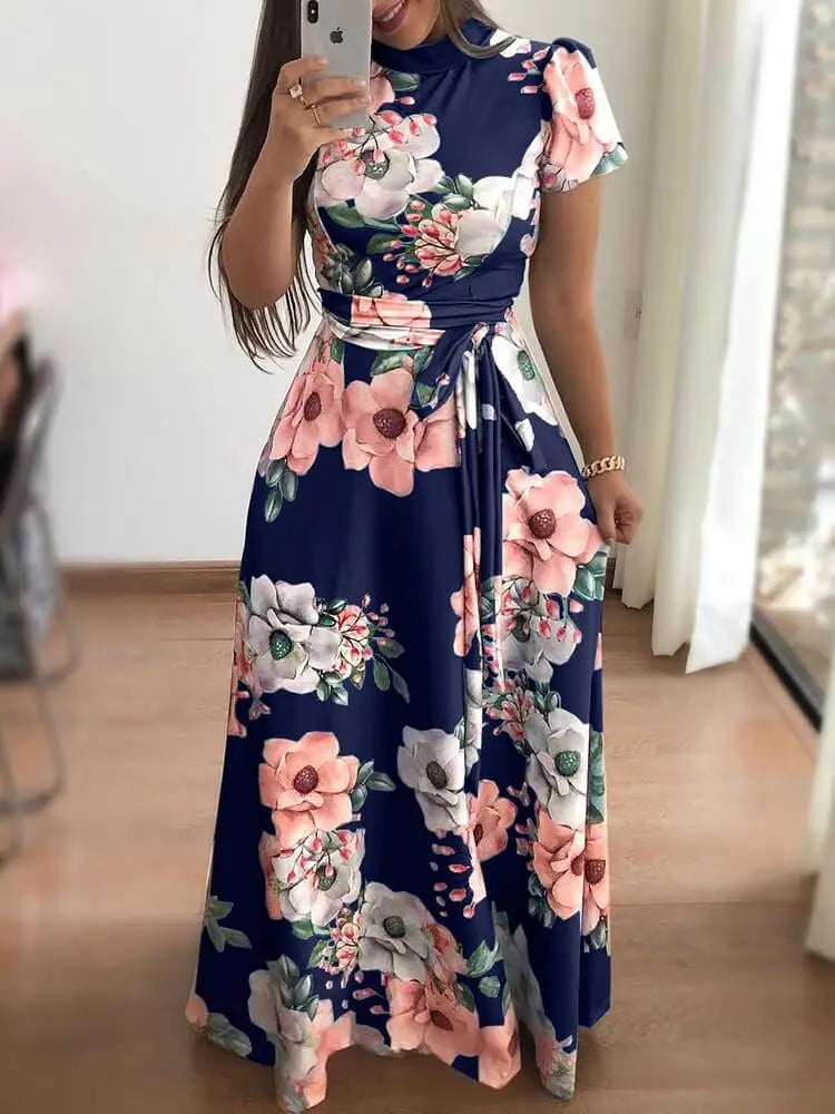 2018 Autumn New Casual Dress Women Short Sleeve Printed Dresses O Neck Mega Mart Center 2018 Autumn New Casual Dress Women Short Sleeve Printed Dresses O Neck Mega Mart Center
