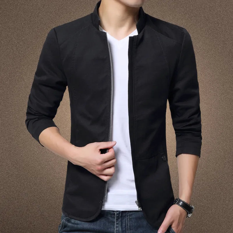 2022 Men Jacket Fashion Standing Collar Jacket Coats Men Slim Fit Business Casual Male Jackets Men Clothing Plus Size M-5XL