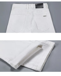 2025 New Spring Summer Jeans Men Fashion Casual Classic Style Business Straight Fit Soft Trousers Male Advanced White Pants 40
