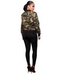 Fashion Women Long Sleeve Jacket Camouflage Coat Zipper Up Bomber Jackets Female Tops Outwear Women Casual Streetwear Jacket