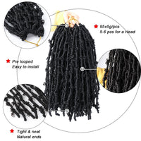 Black Star Butterfly Locs Crochet Hair Bob Distressed Locs Most Natural Pre Looped Braids Hair Extensions for Women